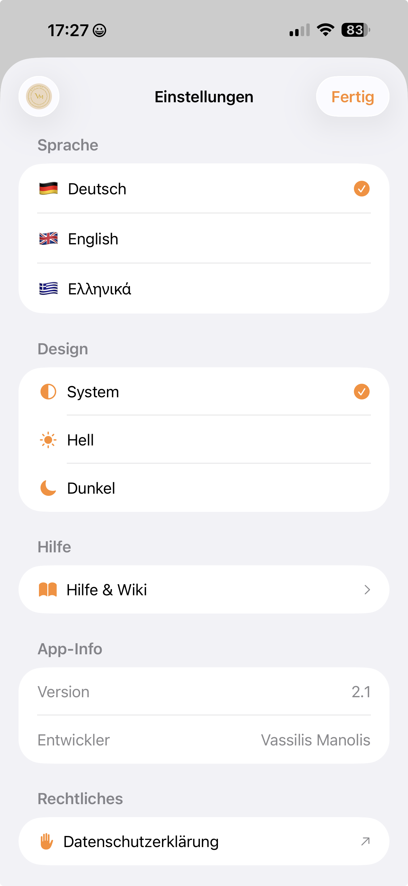 Sprach- und Design-Einstellungen in FileMove