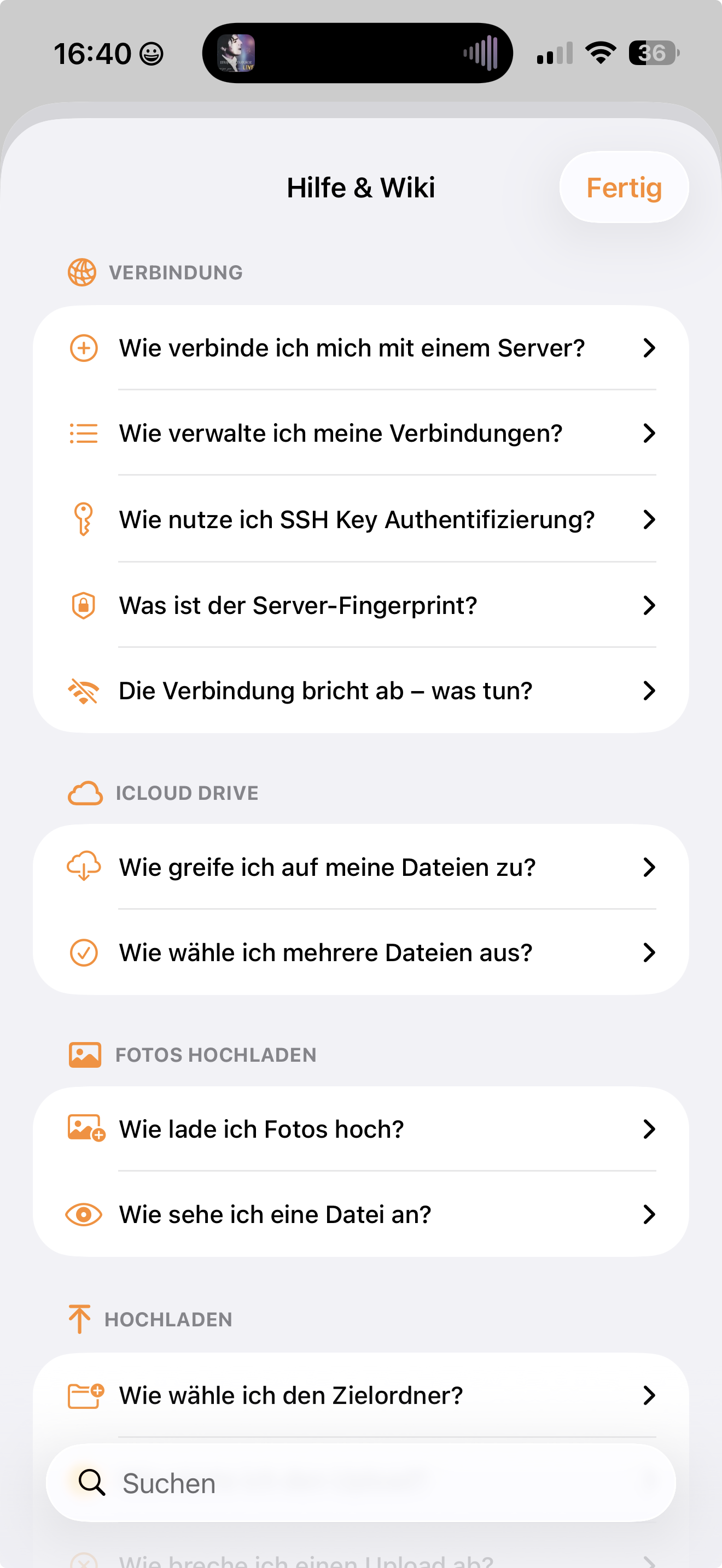 Hilfe und Wiki in FileMove in deutscher Sprache.